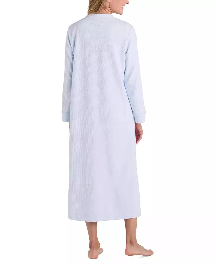 Miss Elaine Women's Embroidered Waffle-Knit Nightgown 2