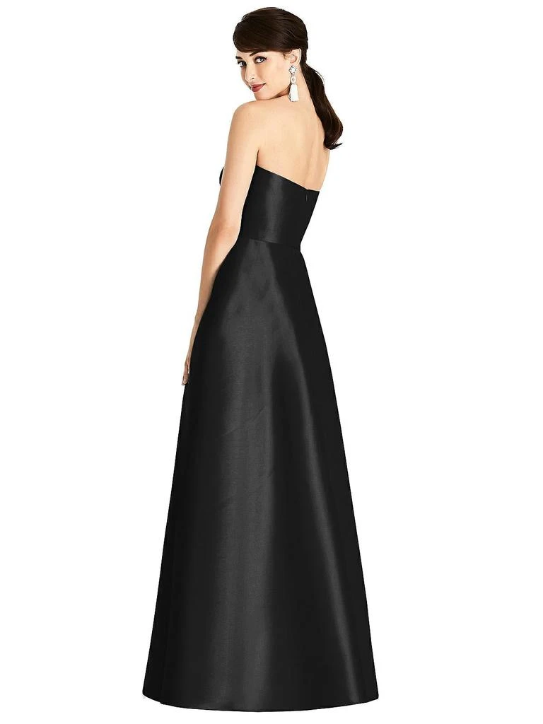 Alfred Sung Strapless A-Line Satin Dress with Pockets 2