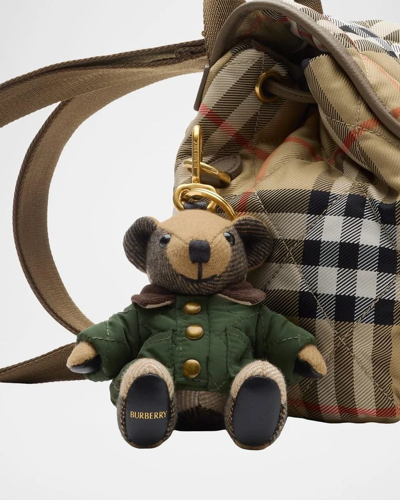 Burberry Thomas Check Cashmere Teddy Bear in Quilted Jacket Bag Charm 4