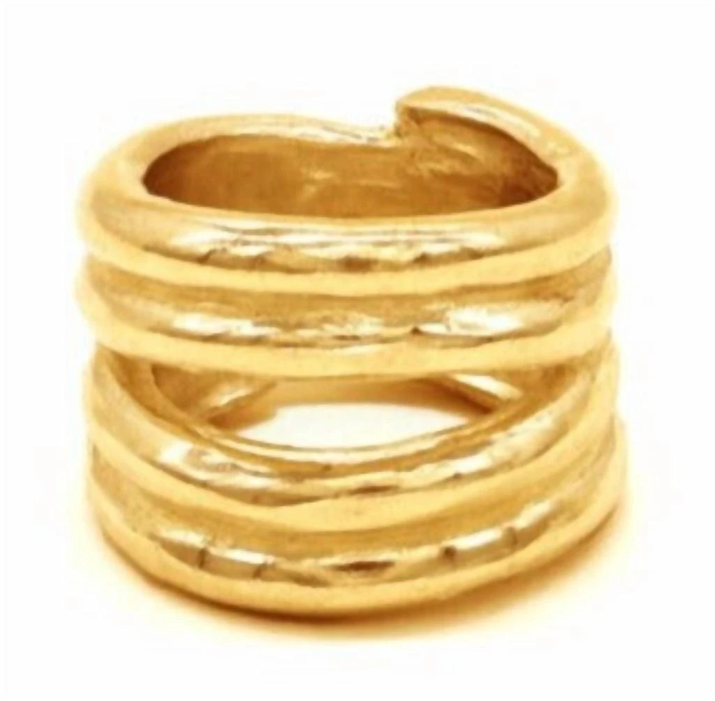 Sylvia Benson Women's Entwine V2 Ring In Yellow Gold 1