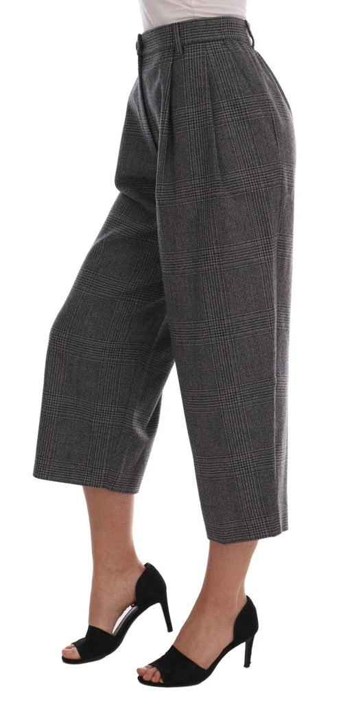 Dolce & Gabbana Elegant Gray Check Capri Wool Pants 2