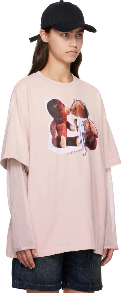 Acne Studios Pink Layered Print T-shirt 2