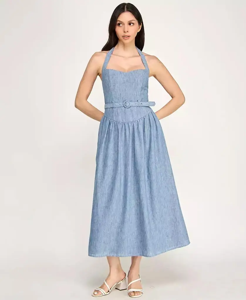 ROW A Juniors' Sweetheart Neck Fit & Flare Midi Dress 4
