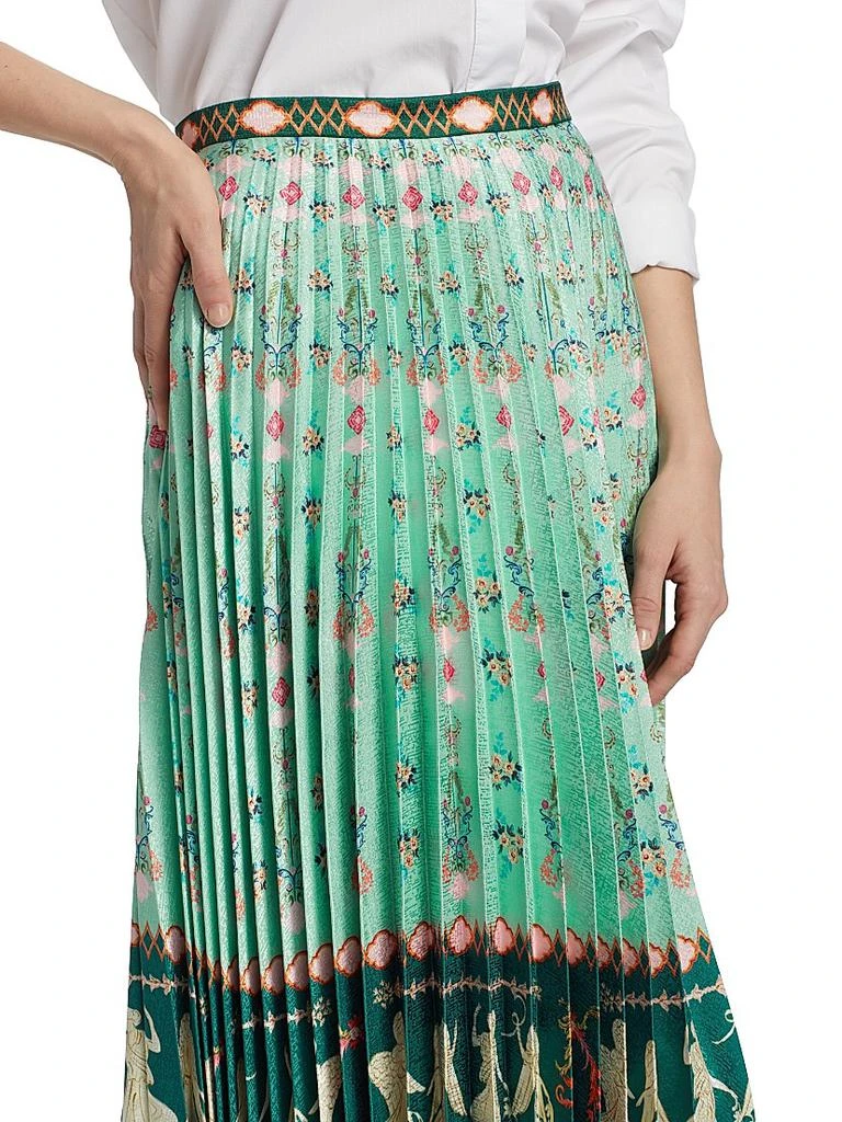 Saloni Kim Printed Pleated Midi-Skirt 6