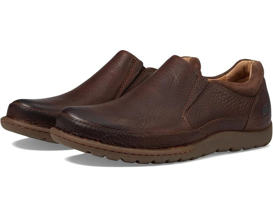 Born Nigel Men's Size US 9.5 Dark Brown Leather Slip-On Dress Shoes ZPO3037 1