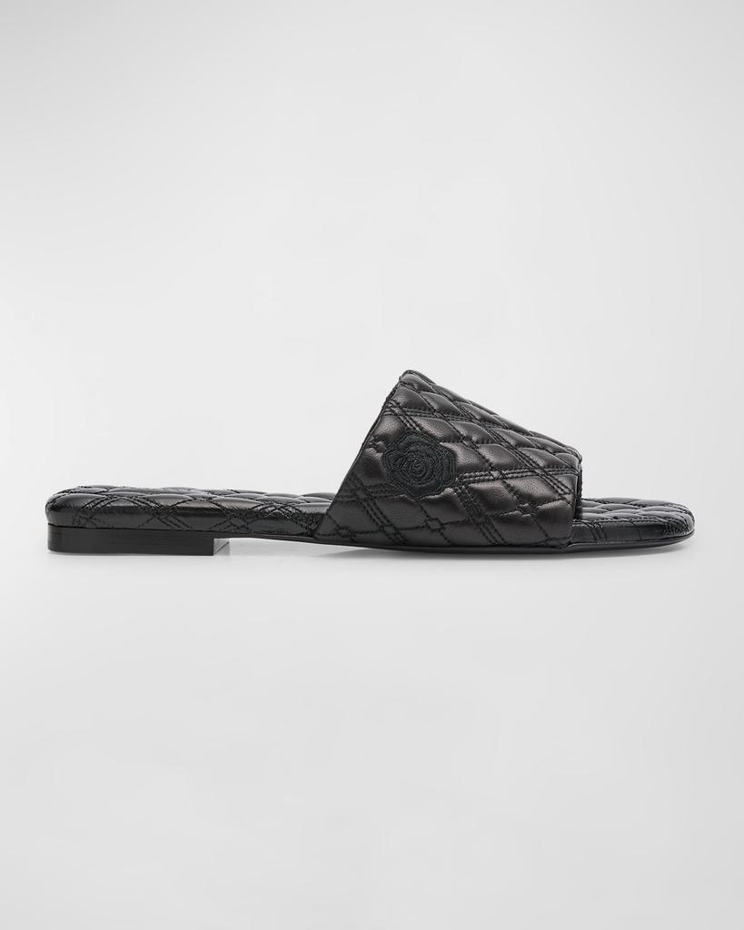 Burberry Quilted Leather Flat Slide Sandals