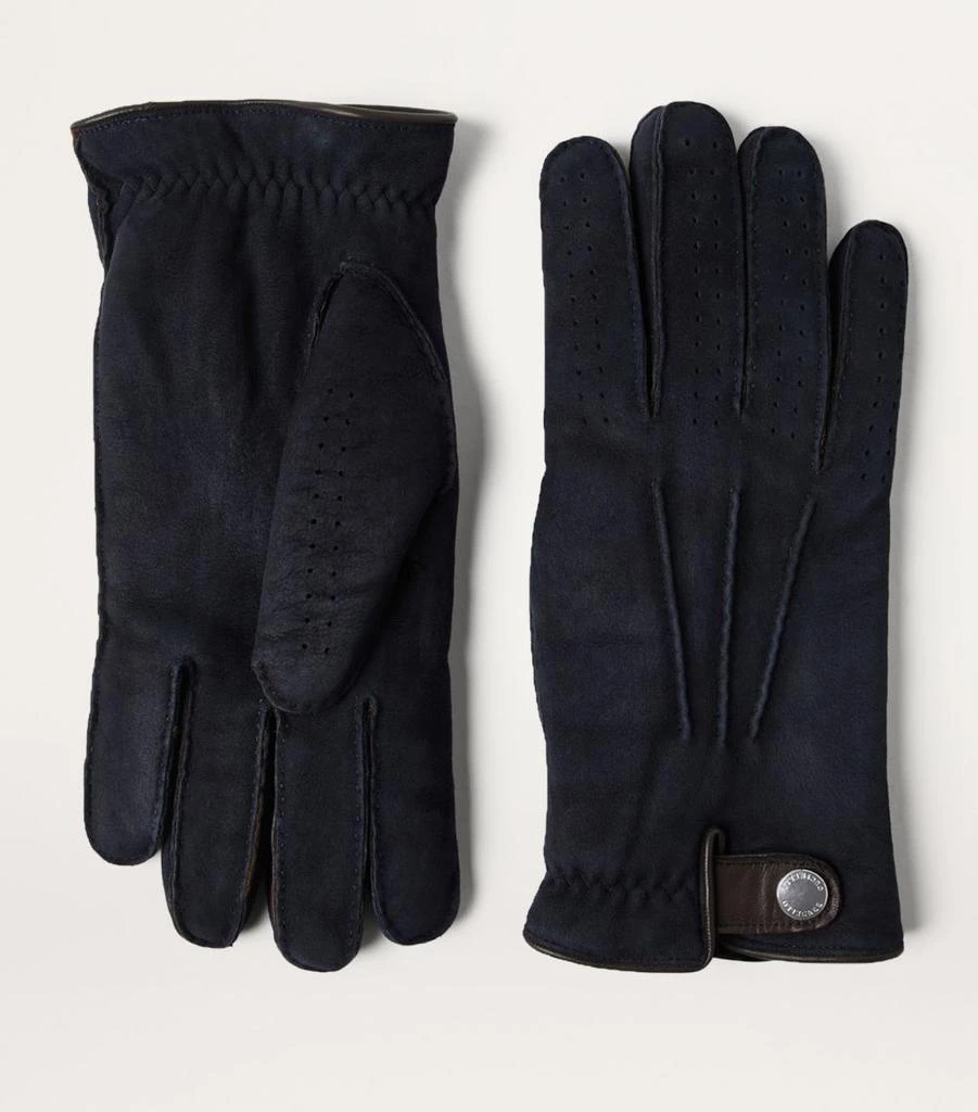 Brunello Cucinelli Shearling Suede Gloves 2
