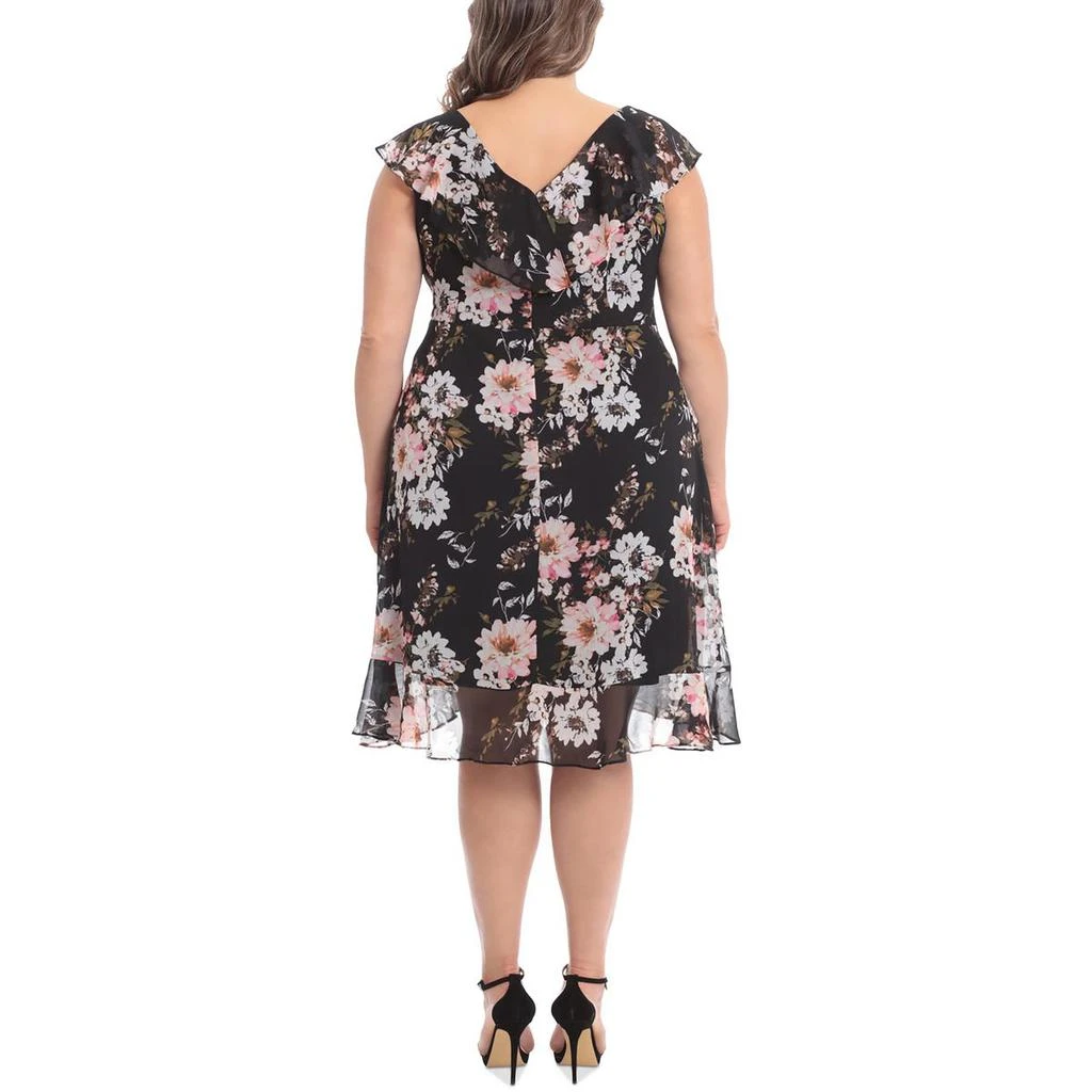 London Times Womens Floral Print Polyester Wrap Dress 2