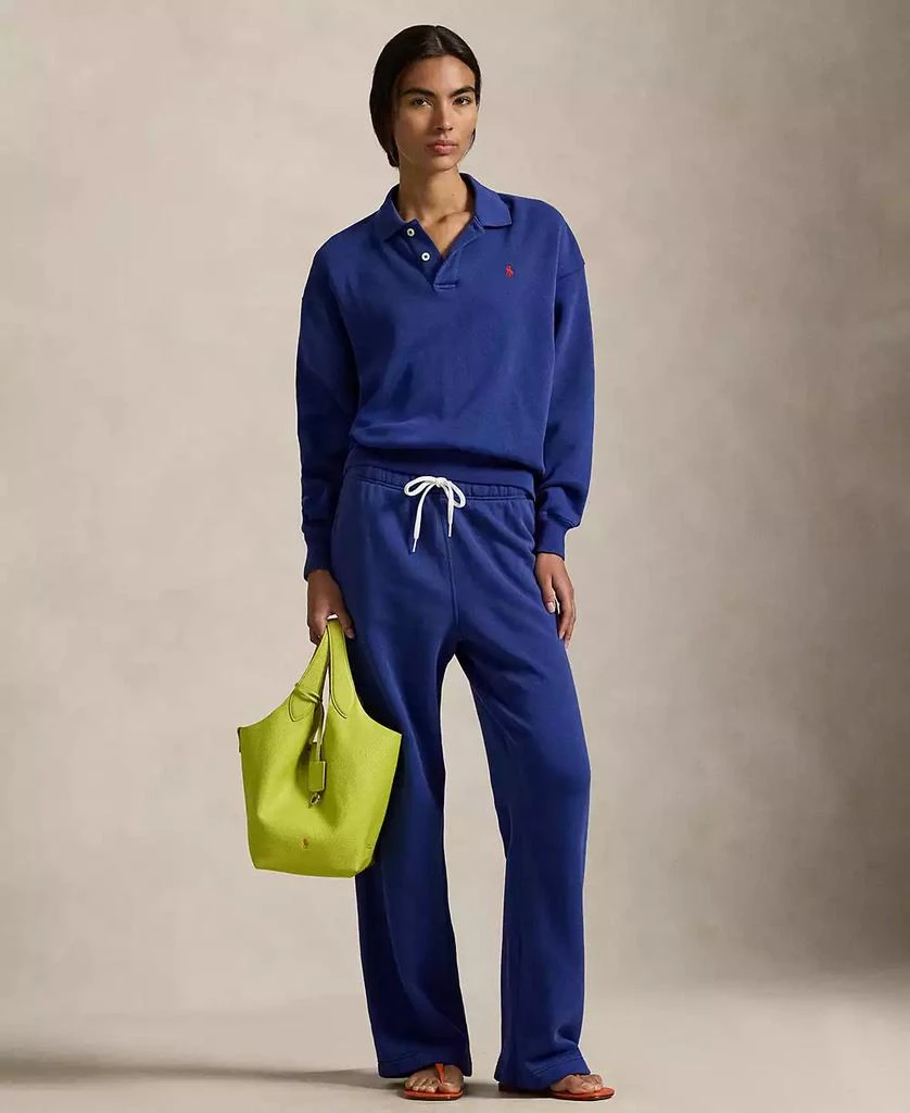 Ralph Lauren Women
s Drawstring Fleece Wide-Leg Sweatpant 2