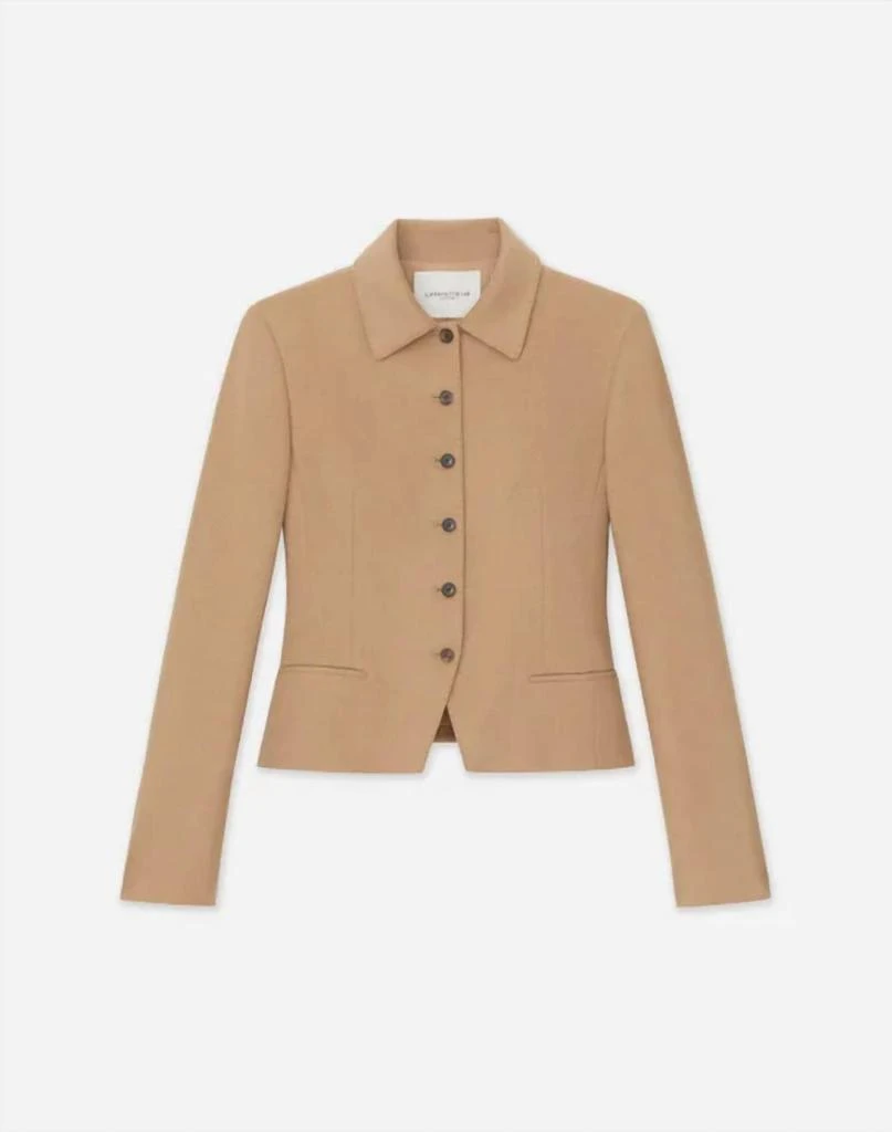 Lafayette 148 Hair Tailored Cropped Jacket In Camel 1