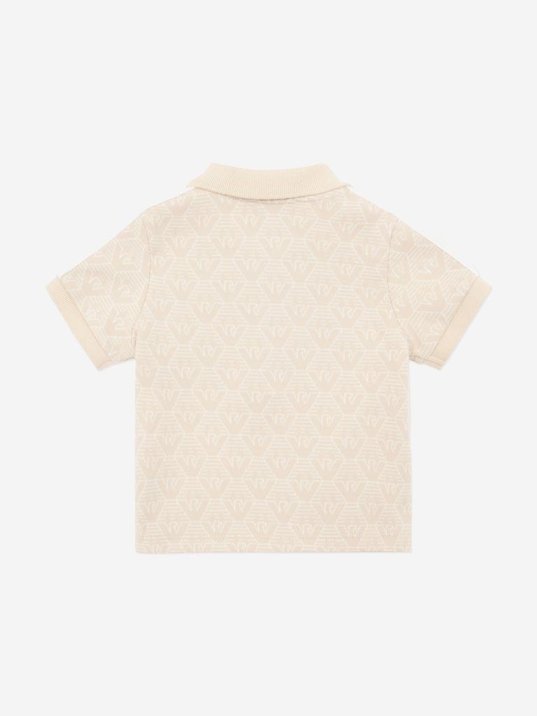 Emporio Armani Baby Boys Logo Polo Shirt in Beige