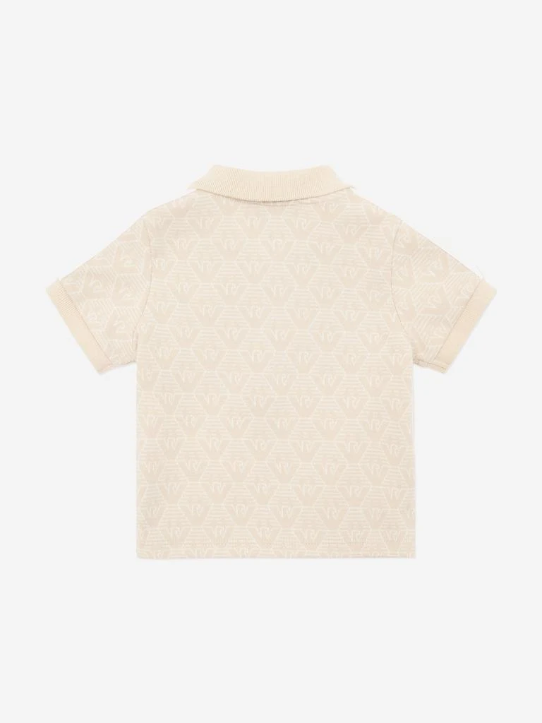 Emporio Armani Baby Boys Logo Polo Shirt in Beige 2