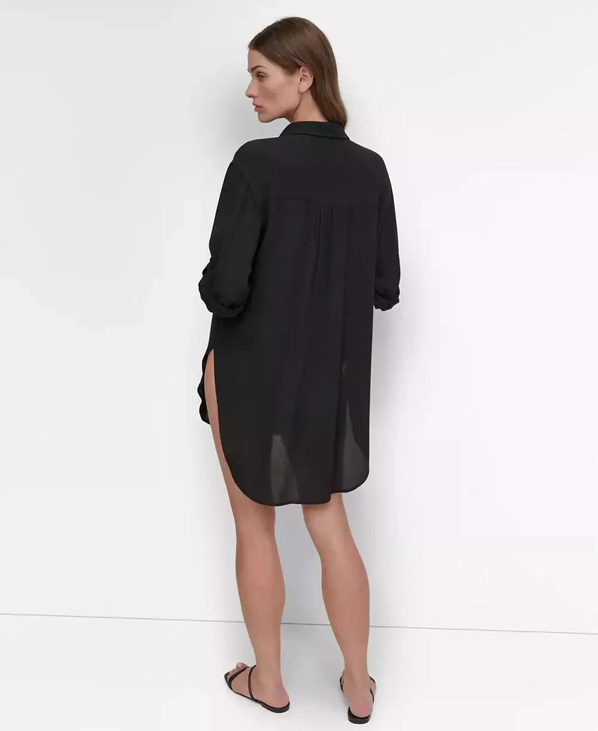 DKNY Women
s Gauze Collared Button-Front Beach Shirt 6