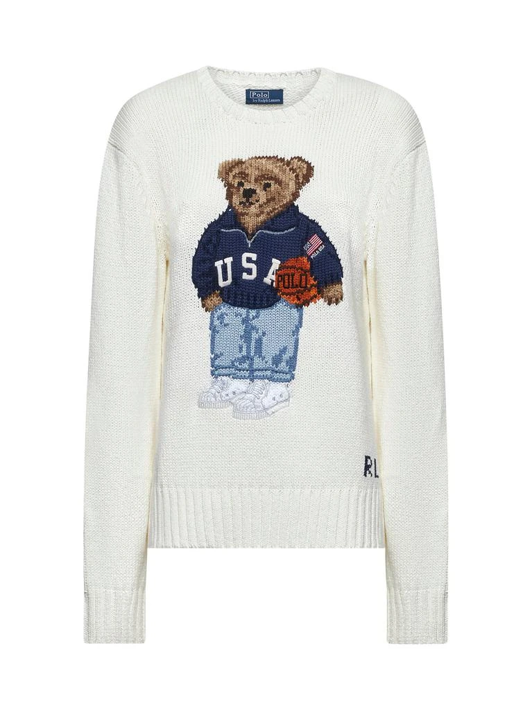 Ralph Lauren POLO RALPH LAUREN | White cotton and linen Polo Bear sweater | Women | M 1
