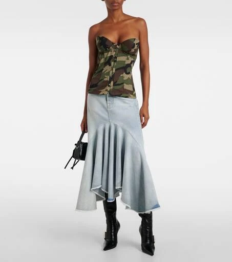 Vetements Godet denim midi skirt 2