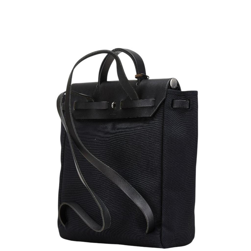 Hermes Toile Officier Leather Backpack (Pre-Owned)