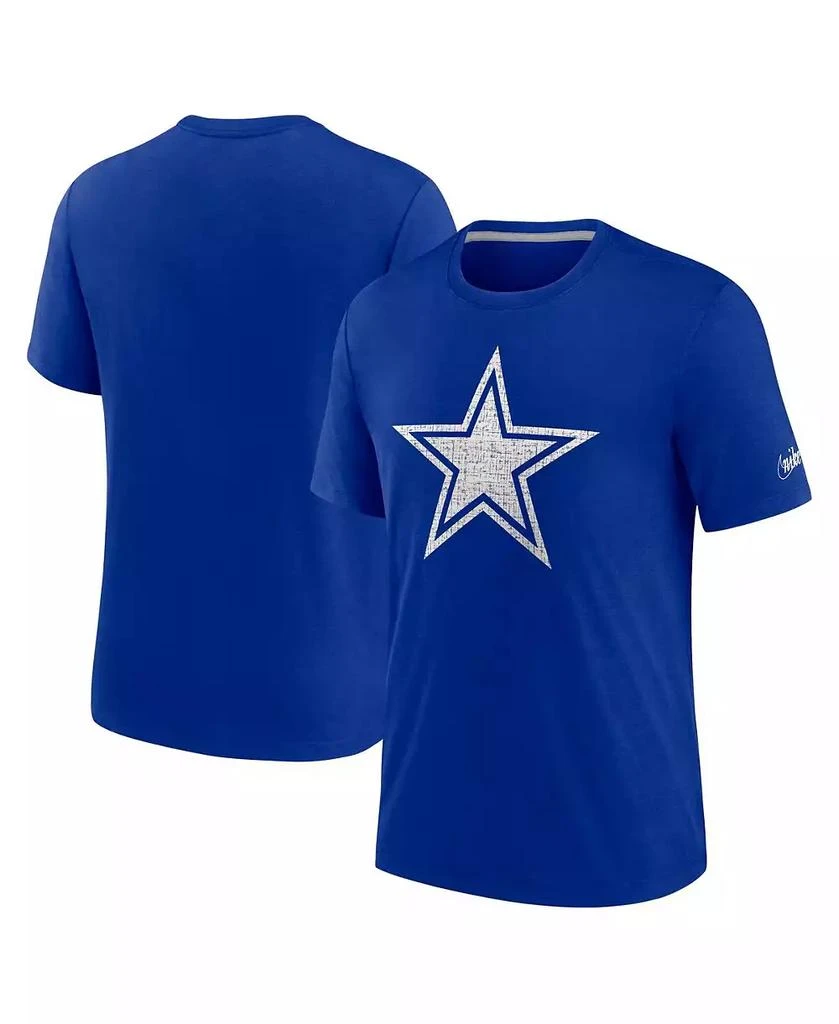 NIKE Men's Royal Distressed Dallas Cowboys Playback Logo Tri-Blend T-shirt 1