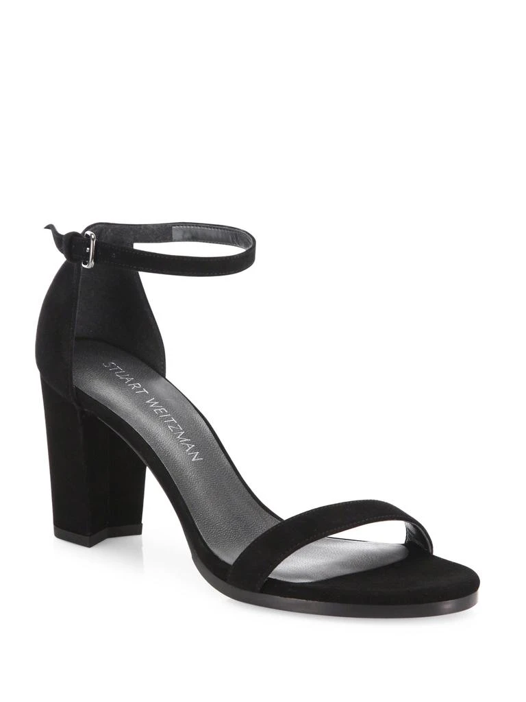 Stuart Weitzman 76MM Block-Heel Suede Sandals 1