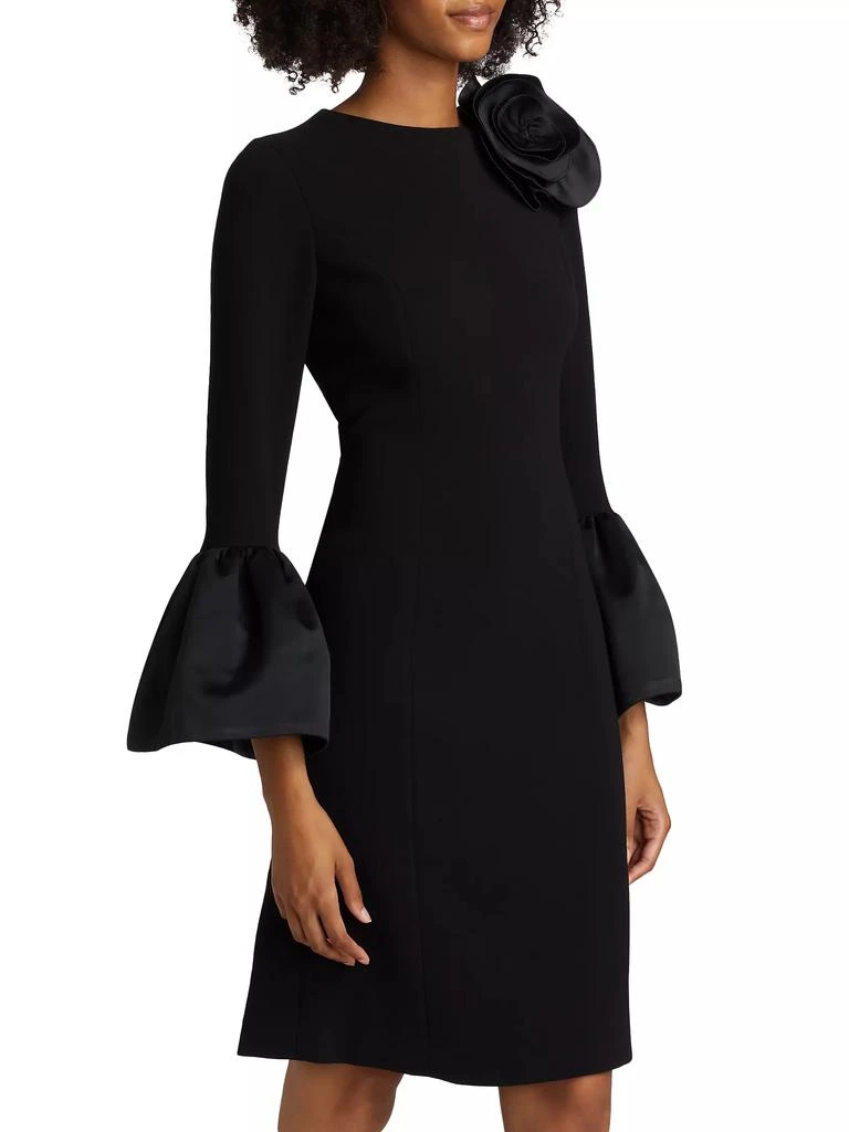 Teri Jon Satin Rosette Crepe Cocktail Dress 4