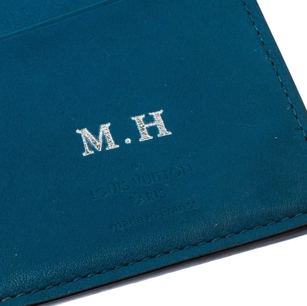 Louis Vuitton Louis Vuitton Blue Taurillon Leather Brazza Wallet 7