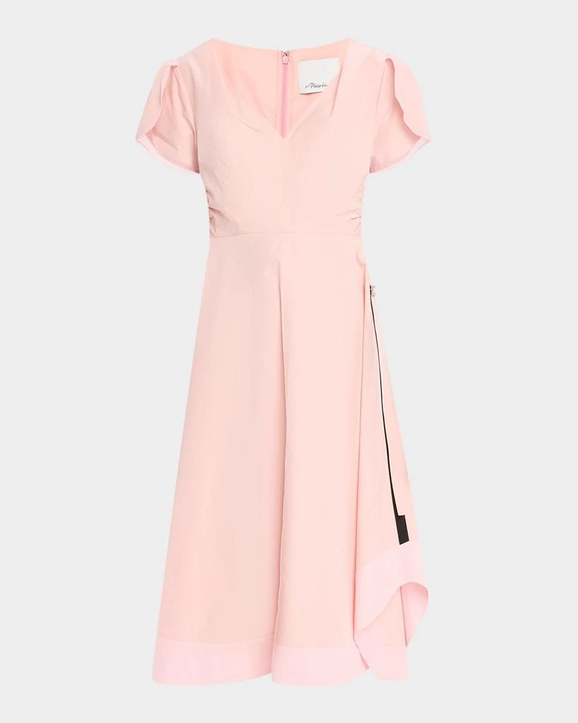 3.1 Phillip Lim V-Neck Tulip-Sleeve Midi Dress 1