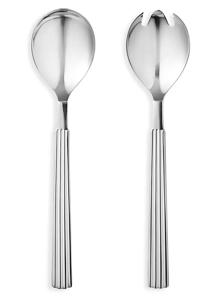 Georg Jensen Bernadotte 2-Piece Stainless Steel Salad Spoon Set 1