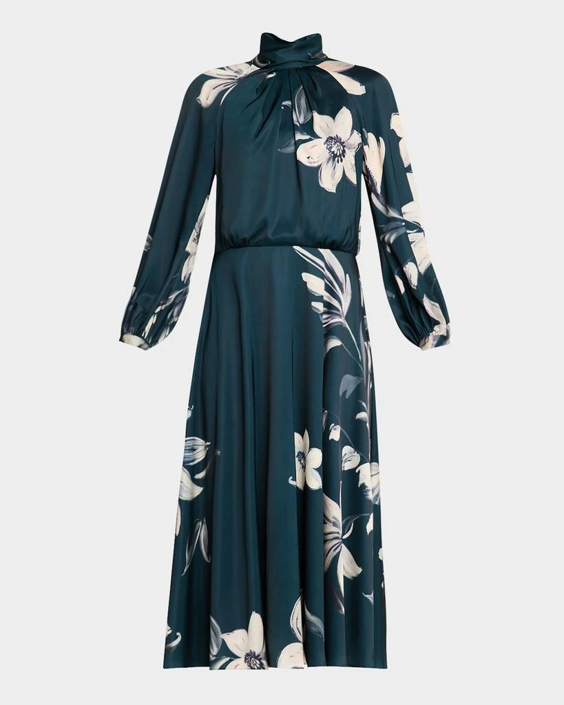 Teri Jon Floral-Print Twill Midi Dress 1