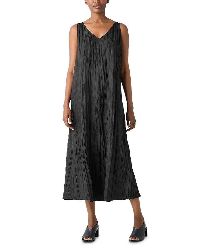 Eileen Fisher Crushed Silk Midi Dress 1