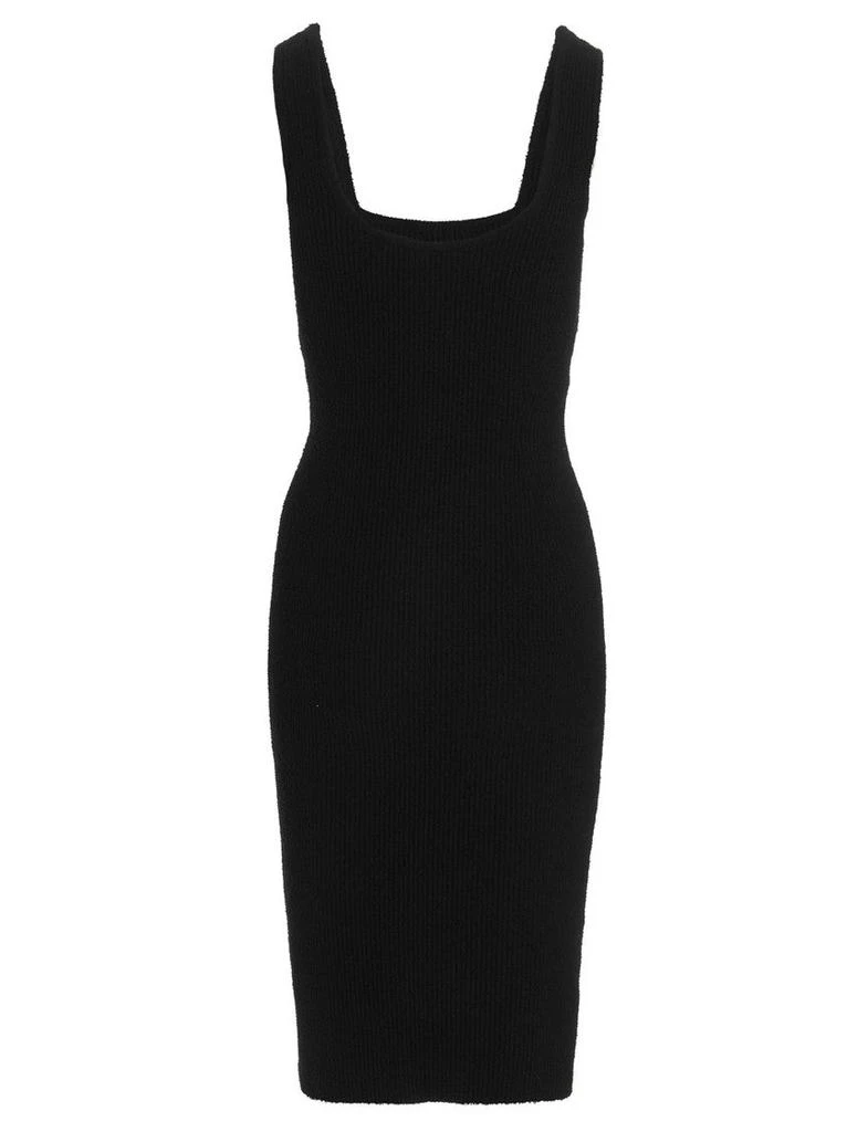 WARDROBE.NYC Textured Ribbed Knit Midi Dress With Square 2