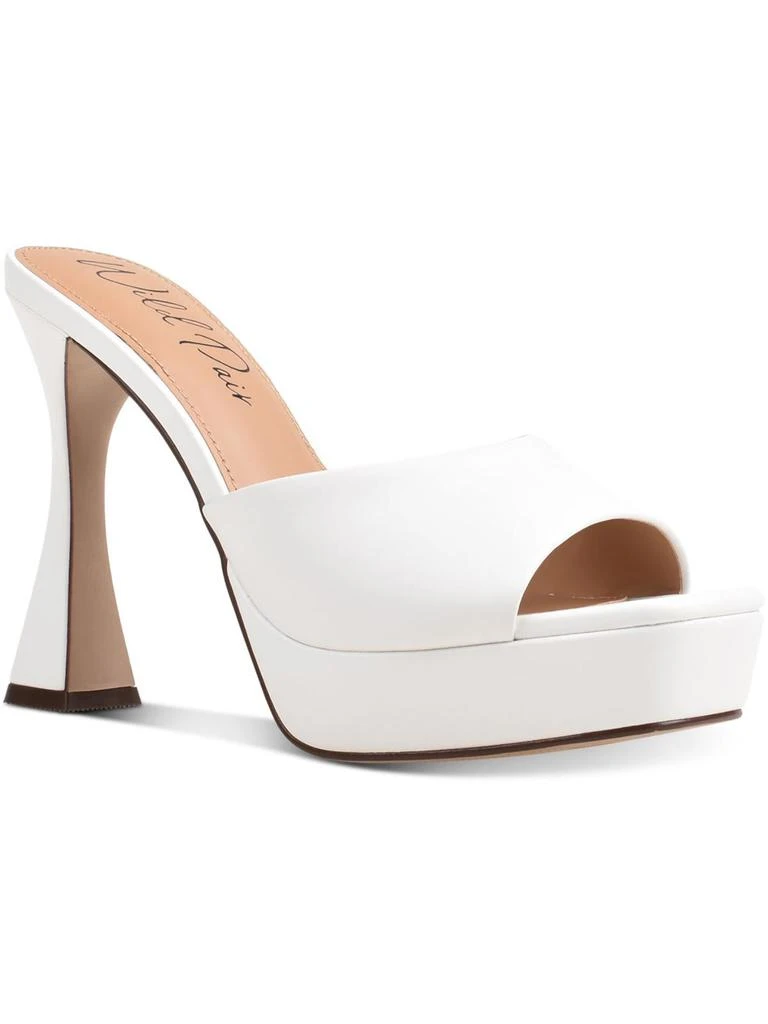 Wild Pair Rajaa Womens Faux Leather Peep-Toe Platform Sandals 5