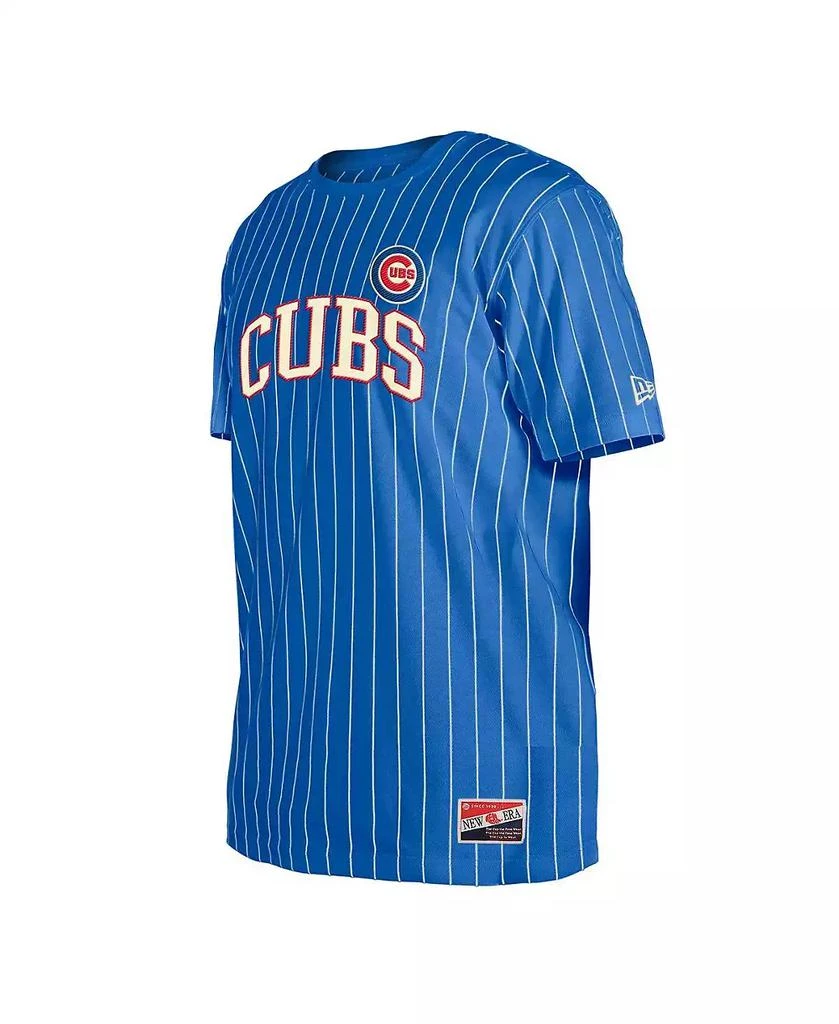 New Era Men's Royal Chicago Cubs Throwback Pinstripe T-Shirt 3