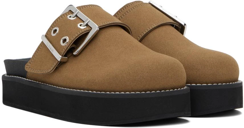 Ganni Brown Feminine Buckle Loafers 4
