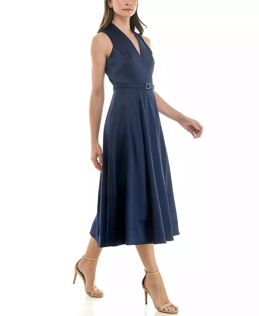 Taylor Women's Sleeveless Belted Mikado A-Line Dress 2