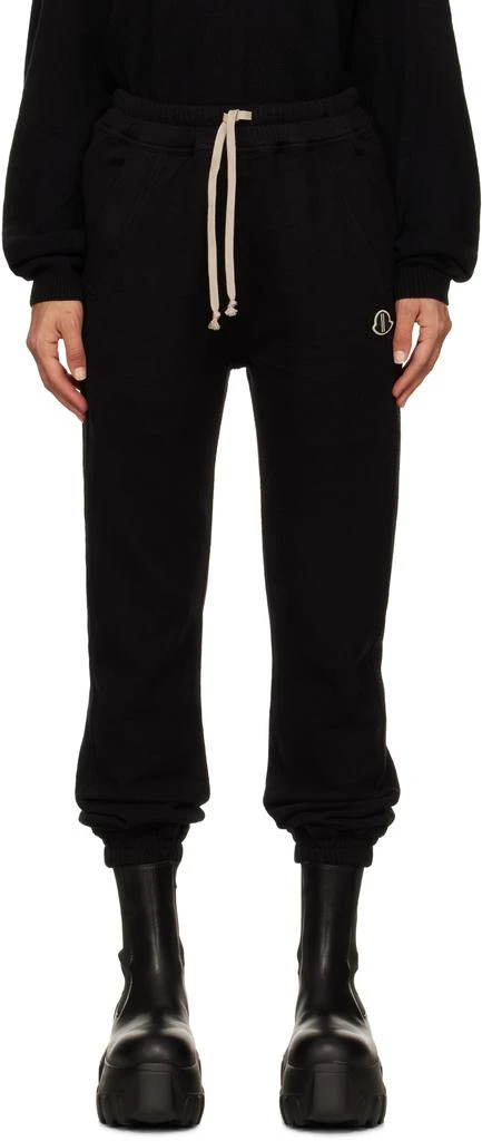 Shop Moncler Rick Owens Black Jersey Sweatpants on Sale at