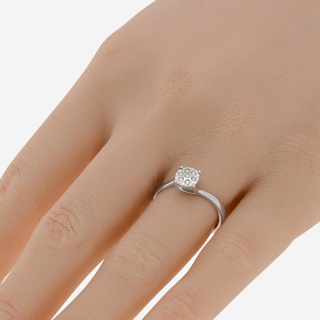 Bliss Bliss By Damiani 18K White Gold, Diamond Cluster Ring Sz 6.5 20077829