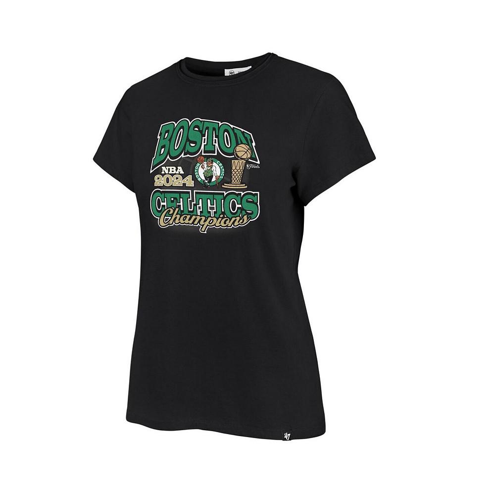 '47 Brand Women's Black Boston Celtics 2024 NBA Finals Champions Plus Size Trophy Franklin T-Shirt