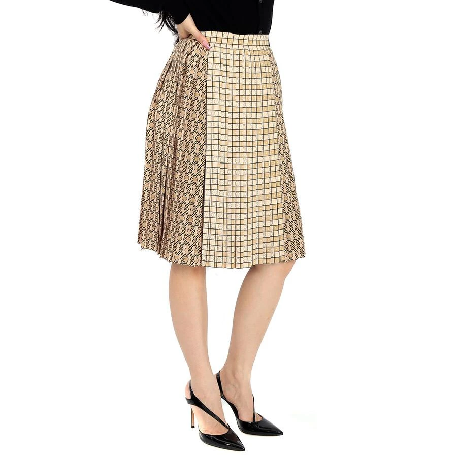 Burberry Ladies Contrast Graphic Print Pleated Skirt 3
