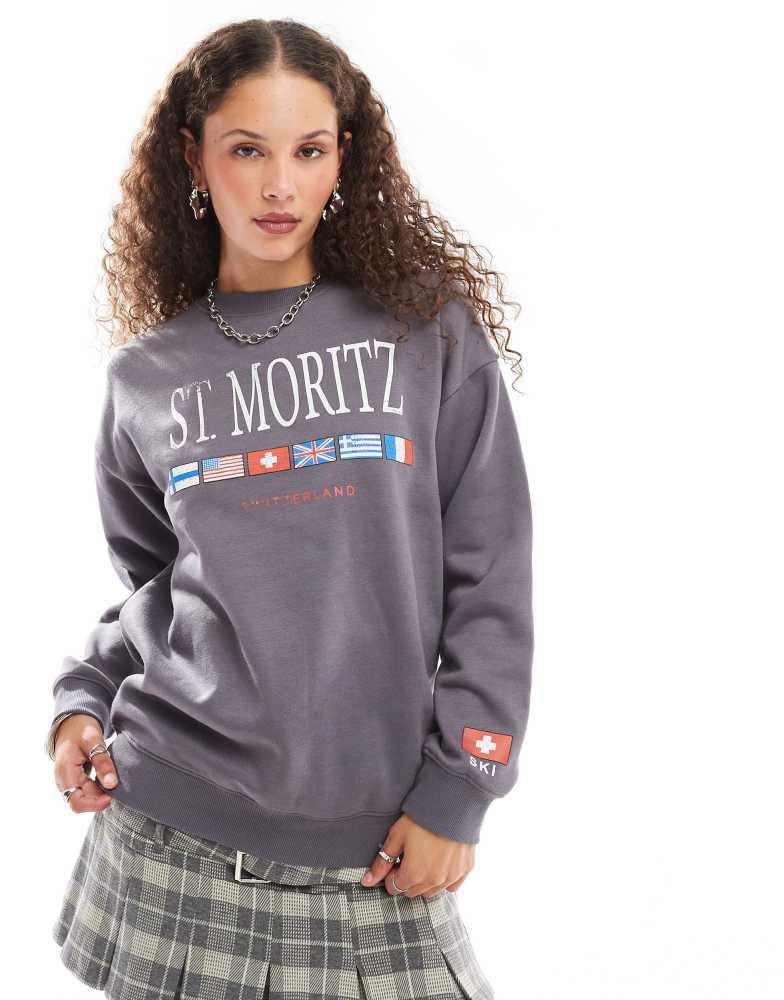 Daisy Street Daisy Street st moritz graphic sweatshirt