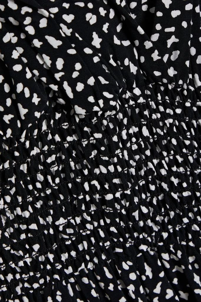 Maje Shirred printed cupro-blend crepe de chine midi dress 4