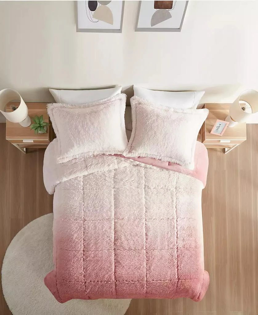 Macy's Brielle Ombre Shaggy Faux Fur 3-Pc. Comforter Set 7