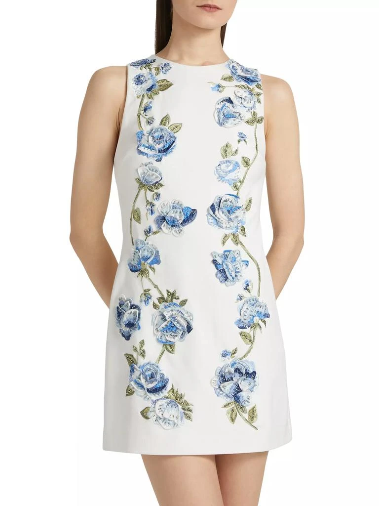 Alice + Olivia Clyde Embellished Floral Shift Minidress 3