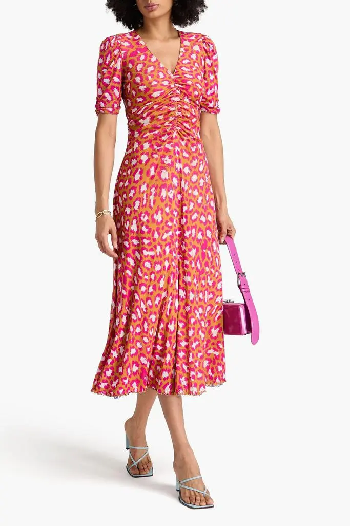 Diane von Furstenberg Koren reversible printed stretch-mesh midi dress 5
