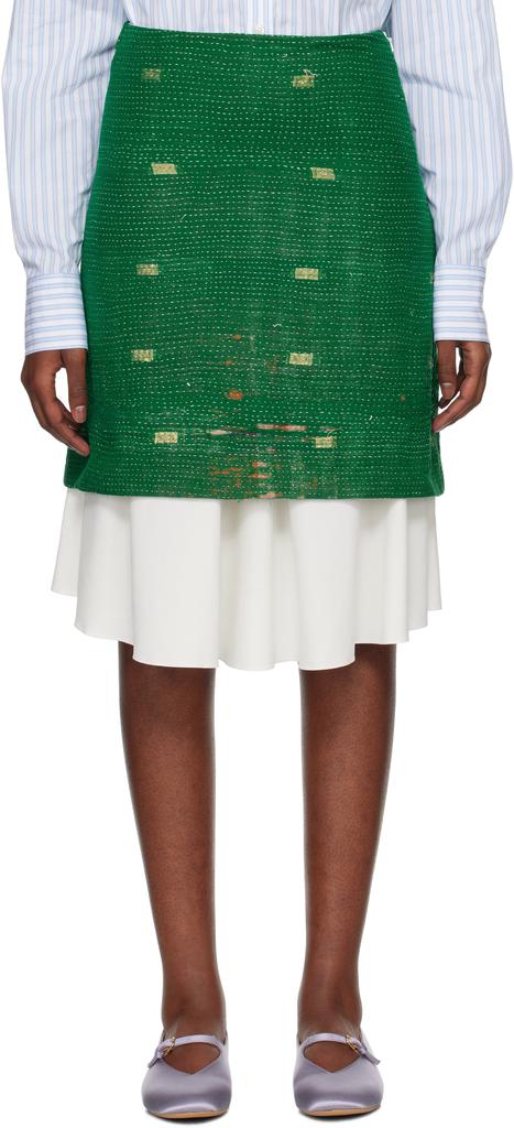 ミニスカート Wales Bonner Verse Mini Skirt In White Viscose WALES BONNER Verse Mini Skirt In White Viscose - Dresses