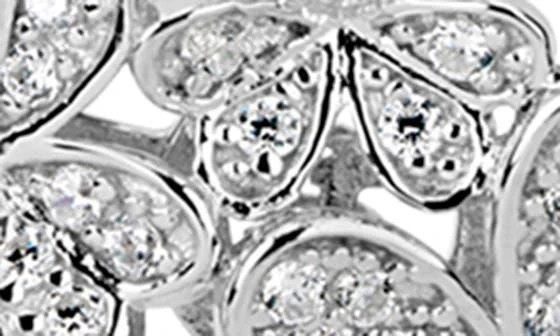 Suzy Levian Sterling Silver Pavé CZ Cluster Clover Drop Earrings 3