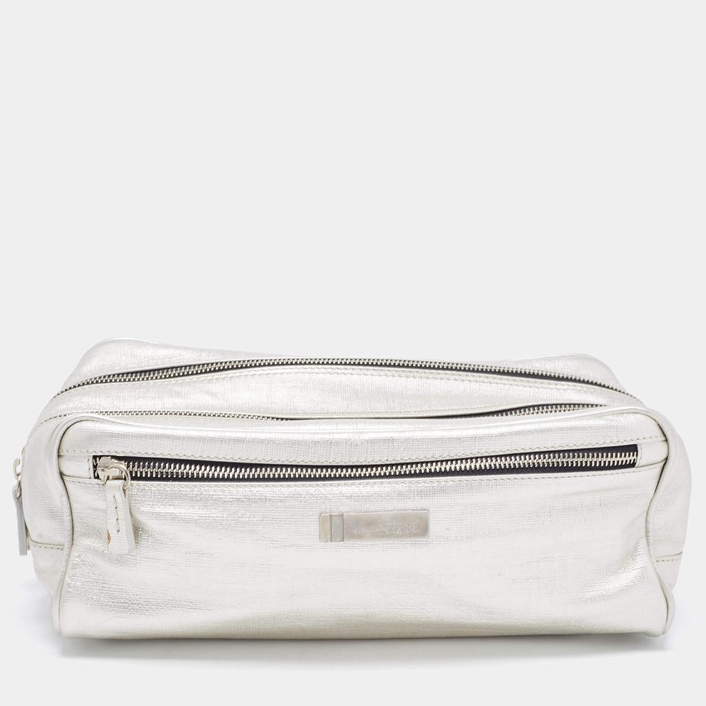 Gianfranco Ferre Gianfranco Ferre Silver Leather Oversized Pouch