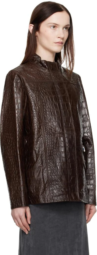 Saks Potts Brown Baba Leather Jacket 2