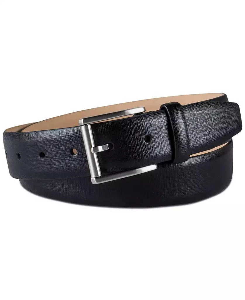Calvin Klein Men’s Textured Leather Roller Bar Buckle Belt 1