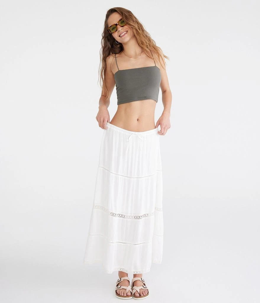 Aeropostale Crinkle Lace-Trim Maxi Skirt 2