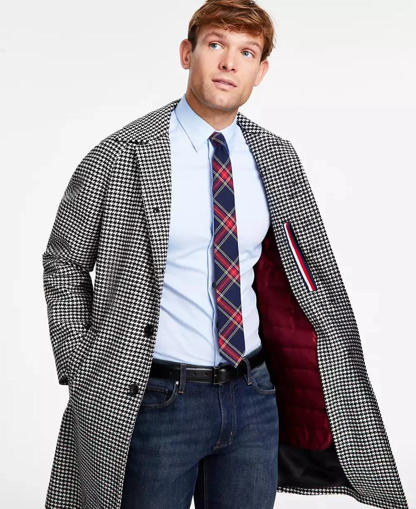 Tommy Hilfiger Men's Modern-Fit Stretch Water-Resistant Houndstooth Overcoat 4