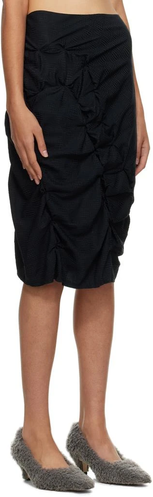 RUI Black Ruched Midi Skirt 2